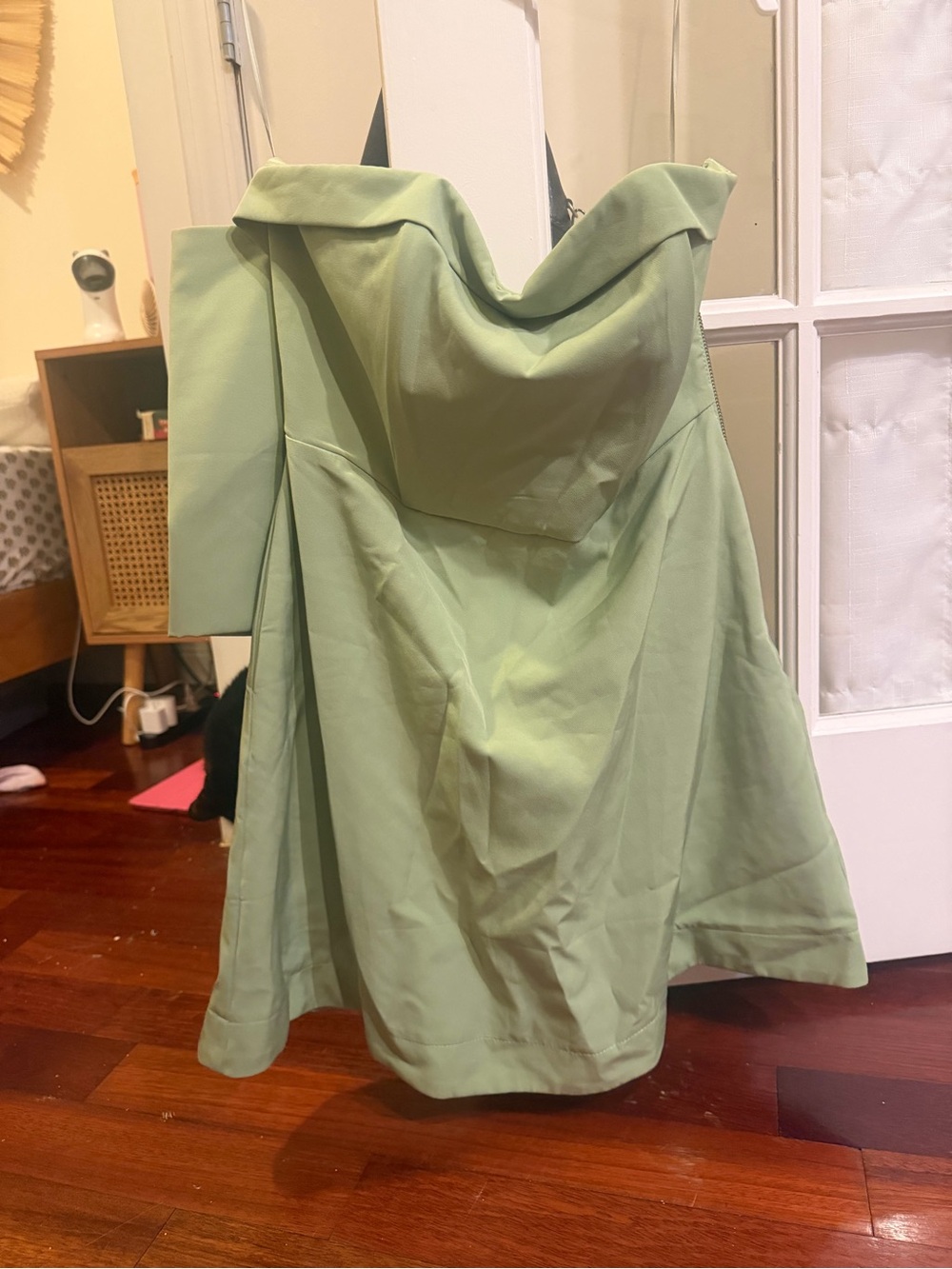 bohme Strapless Foldover Dress in Sage Green